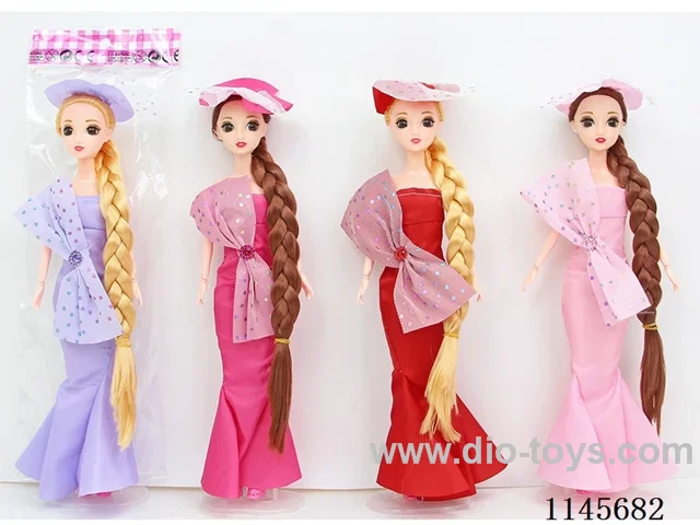 11.5’ 30cm 11 jointed solid 3D real eye Barbie + hat mix & match