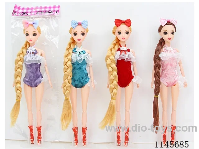 11.5’ 30cm 11 jointed solid 3D Barbie + Bow Tie Assortment