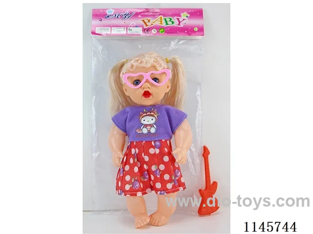 14’ 28cm Empty Body Doll + Glasses + Guitar