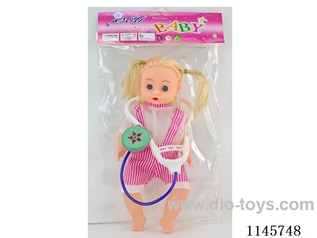 10’ 25.5cm 5 jointed hollow body doll + stethoscope