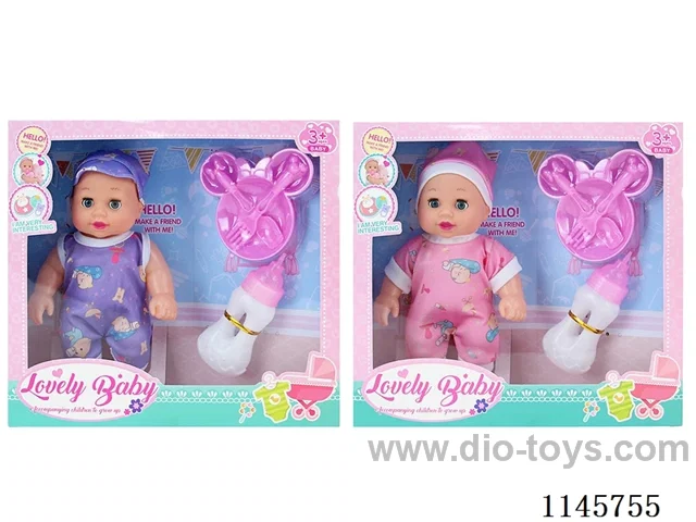 10 inch 23 cm 5 jointed hollow body doll + cutlery + bottle + IC (AG13 * 2) two mixes
