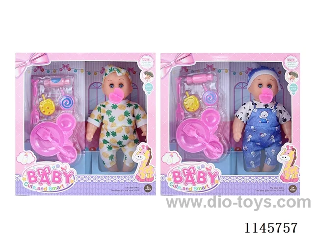 12 inch 26 cm 5 jointed hollow body doll + cutlery + pacifier + IC (AG13 * 2) two mixes