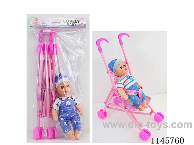 12 inch 28cm 5 joints empty body doll + plastic trolley 45.5cm + IC (AG13 * 2) a 2-colour mix