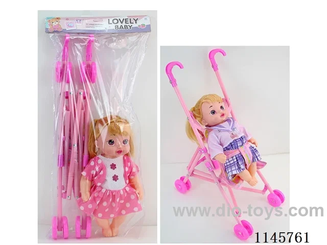 12 inch 28cm 5 joints empty body doll + plastic cart 45.5cm + IC (AG13 * 2) a 2-colour mix
