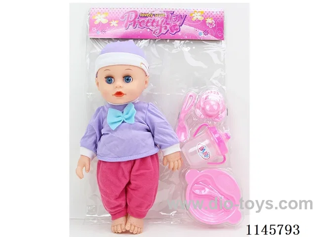 14’ 30cm 5 jointed hollow body male doll + cutlery + bottle + nipple + IC