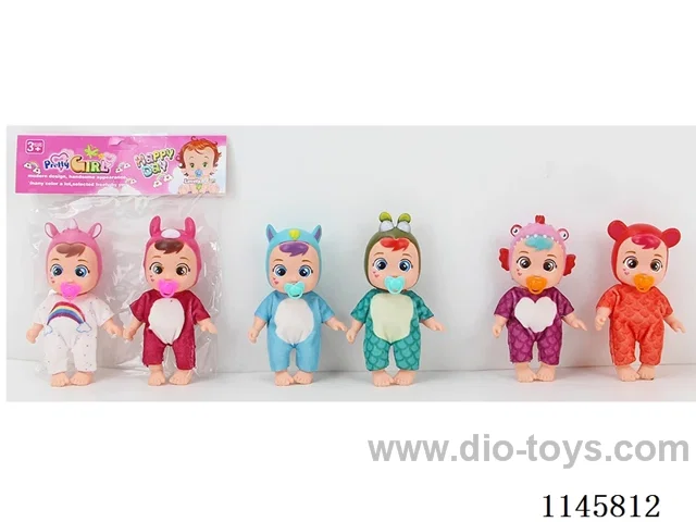 5.5’ 16cm 5 jointed Vinyl Body Doll + Pacifier 2pcs Mixed Pack