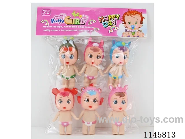 4.5’ 9cm 5 jointed vinyl body doll six small pieces