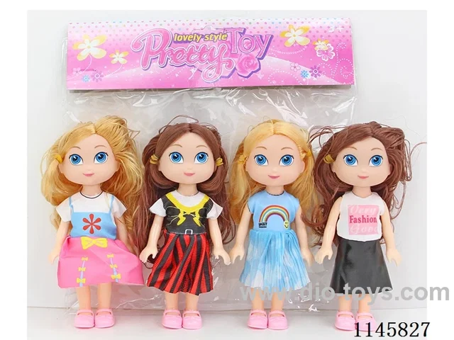 6’ 15cm 5 jointed solid dolls 4pcs set