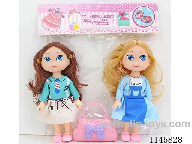 6’ 15cm 5 jointed solid dolls 2pcs + bag