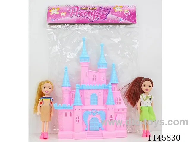 5.5’ 14cm 5 jointed Solid Doll + Castle
