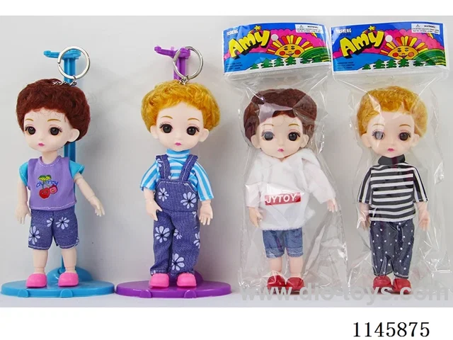 6’ solid 13 jointed doll with keyring, multicolour mix