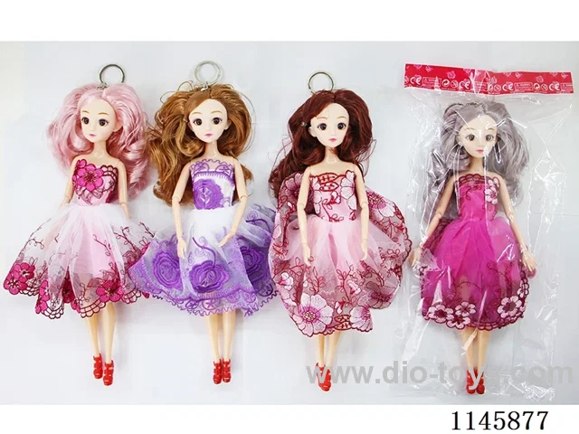 11.5’ Solid 9 Articulated Barbie 4-Pack with Keyring