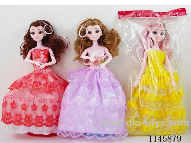 11.5’ Solid 9 Articulated Barbie 3-Pack with Keychain