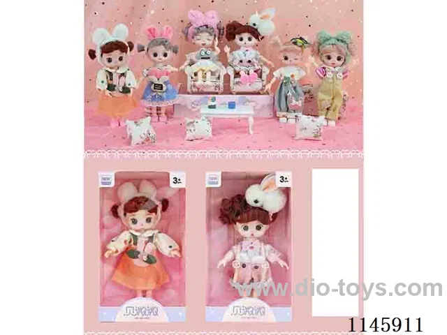 6’ 16cm 23 jointed solid doll with headdress assorted