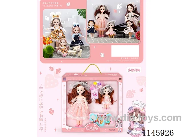 12/6’ 30/16cm 23 jointed dolls + mirror comb + flower flower many mixes