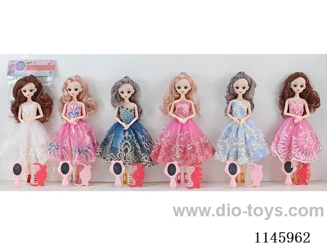 11.5 inch 30 cm 11 jointed solid Barbie + mirror + comb