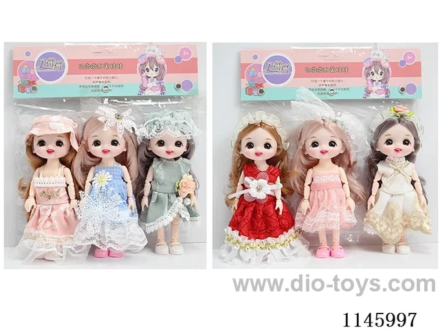 6 inch 16cm 13 jointed solid doll 3PCS two mixes