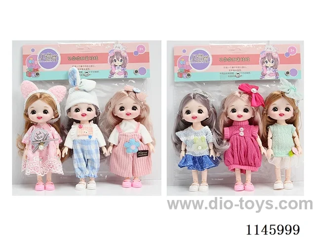 6 inch 16cm 13 jointed solid doll 3PCS two mixes