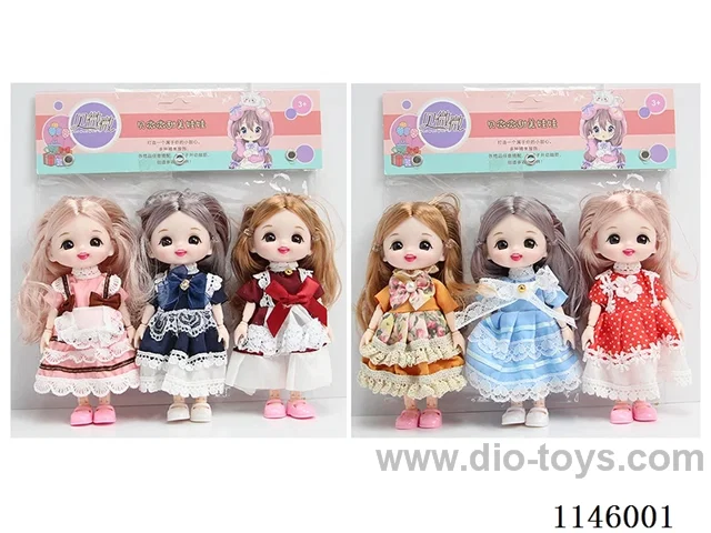6 inch 16cm 13 jointed solid doll 3PCS two mixes