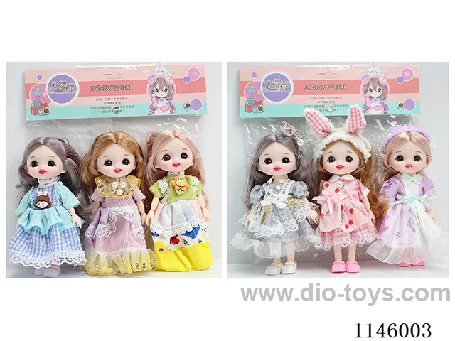 6 inch 16cm 13 jointed solid doll 3PCS two mixes