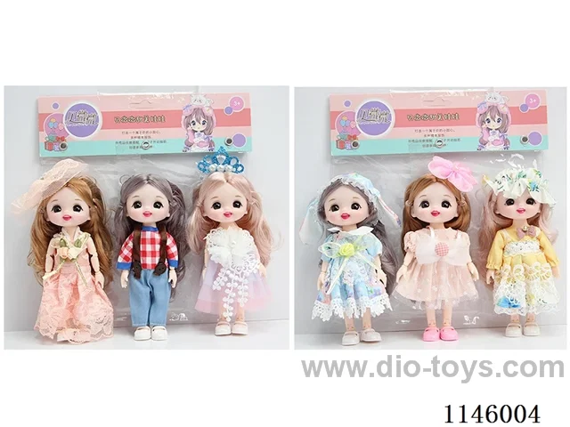 6 inch 16cm 13 jointed solid doll 3PCS two mixes