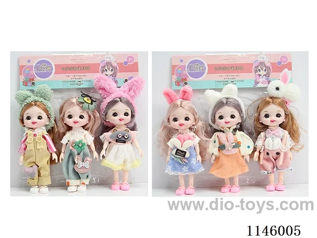 6 inch 16cm 13 jointed solid doll 3PCS two mixes