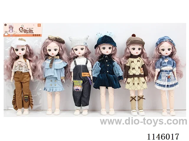 12’ 30cm 21 jointed solid doll assorted