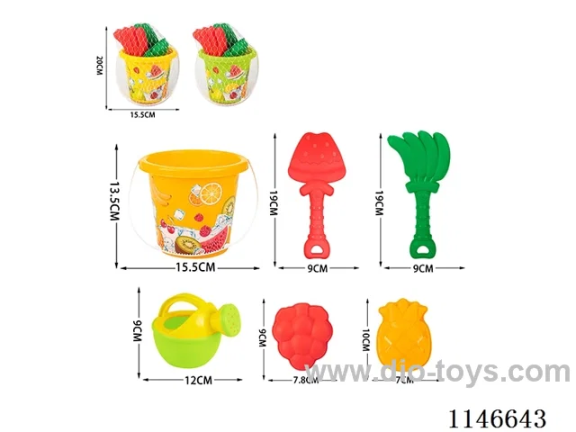Beach Bucket (Printed Fruit) Set 6pcs