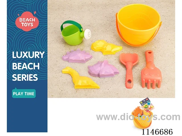 Soft Rubber Beach Bucket (8 Pcs Set)