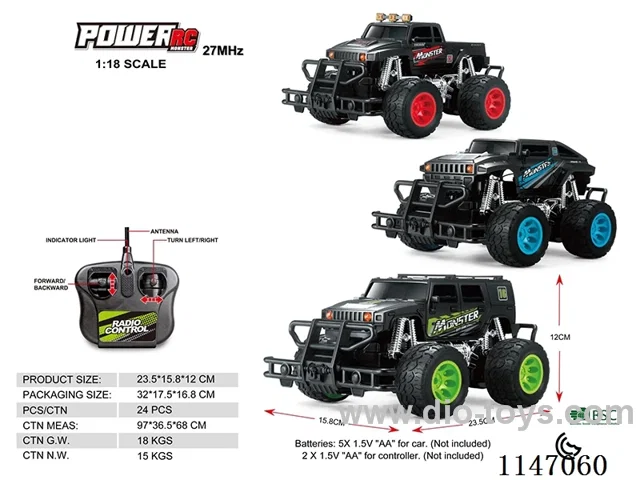 1:18 4ch rc car not included battery
