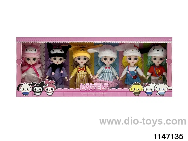 6 inch 13 jointed doll set