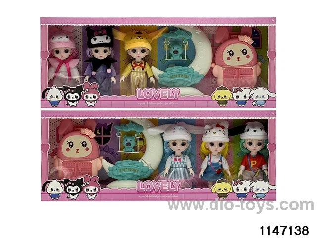6 inch 13 jointed doll set