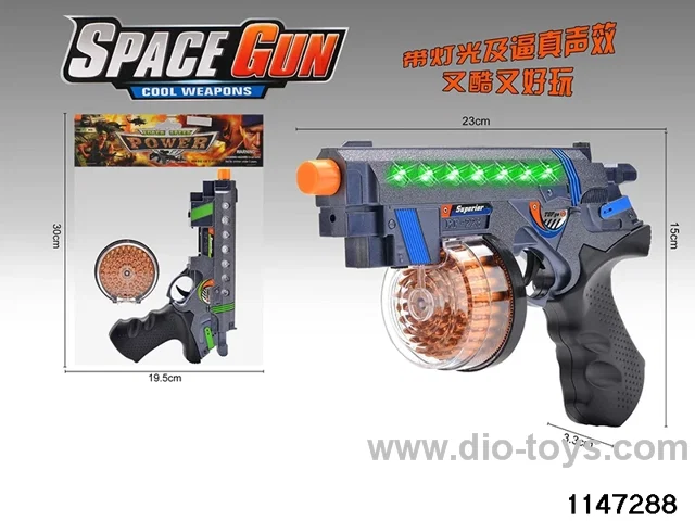 Sound Lights Bullets Spinning Guns