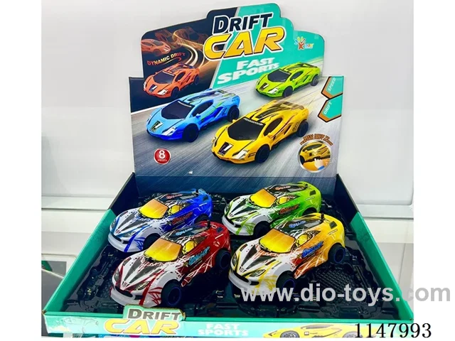 Drift flash racing car with light music (8PCS)