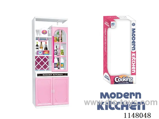 Pink solid colour kitchen set