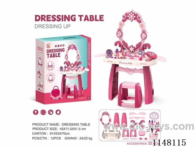 Dressing table with light music/3*AA not included