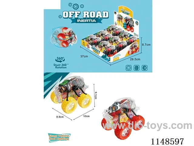 inertia car with light 12PCS