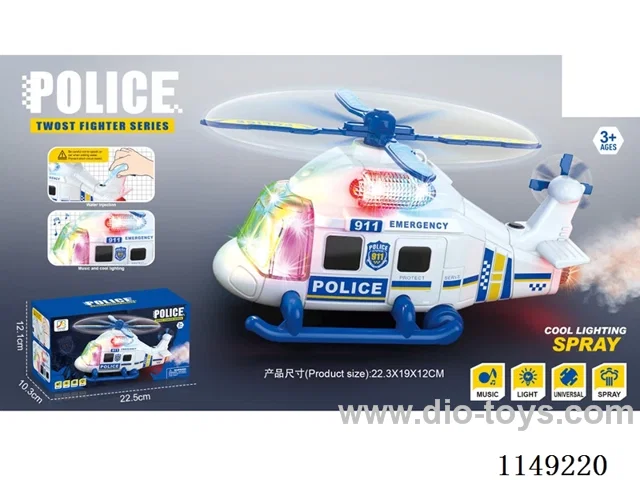 Spray Electric Lighted Musical Helicopter(Police)