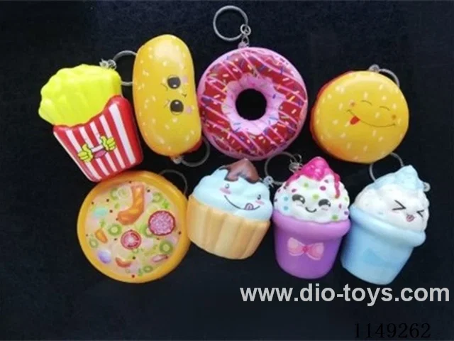 8 Food Slow Rebound Keychains