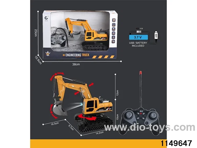 1:22 27MHz 6ch RC Construction Vehicle with Lights