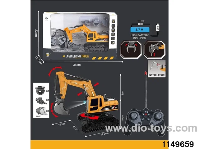 1:22 27MHz 6ch 4 in1 RC Construction Vehicle with Lights