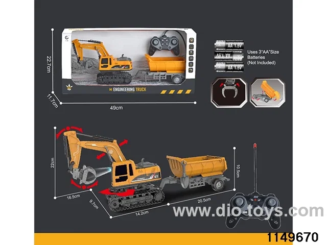 1:22 27MHz 6ch RC Construction Vehicle with Lights
