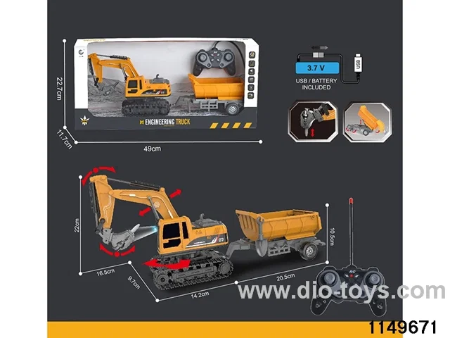 1:22 27MHz 6ch RC Construction Vehicle with Lights