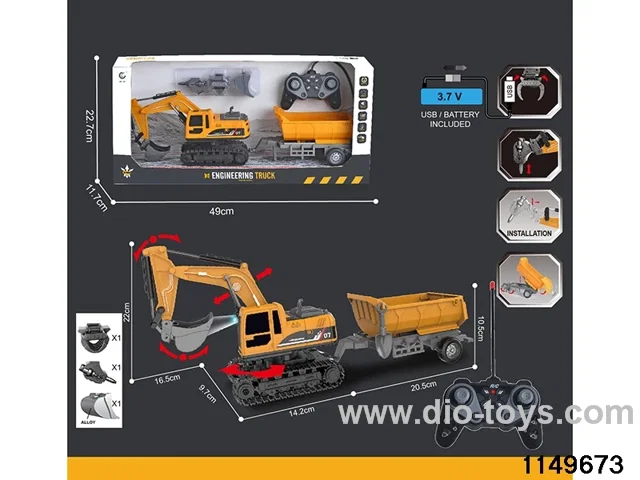 1:22 27MHz 6ch RC Construction Vehicle with Lights