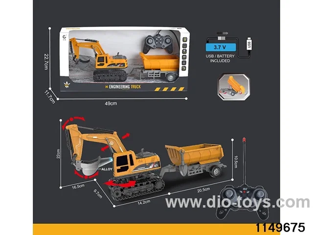 1:22 27MHz 6ch RC Construction Vehicle with Lights
