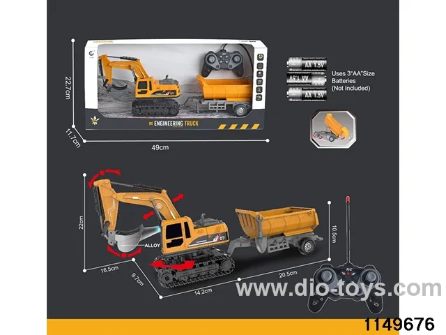 1:22 27MHz 6ch RC Construction Vehicle with Lights