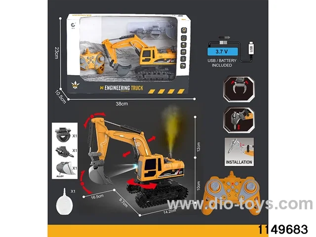 1:22 2.4G 11ch RC Engineering Vehicle with Sound and Lights