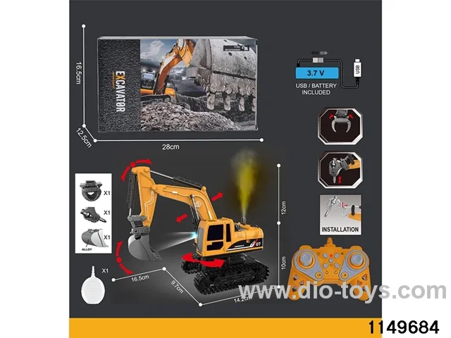 1:22 2.4G 11ch RC Engineering Vehicle with Sound and Lights