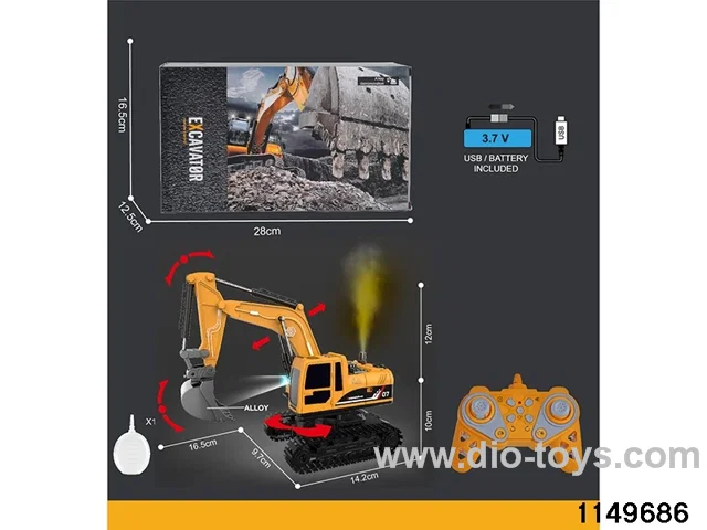 1:22 2.4G 11ch RC Engineering Vehicle with Sound and Lights