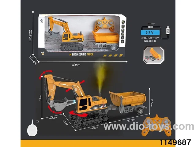 1:22 2.4G 11ch RC Engineering Vehicle with Sound and Lights